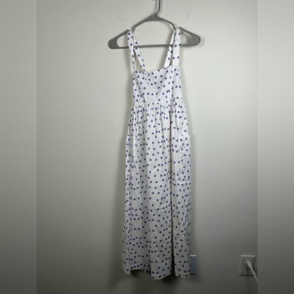 Tuckernuck Floral Midi Dress w/ Pockets, Size S, White Blue Red - Picture 3 of 9
